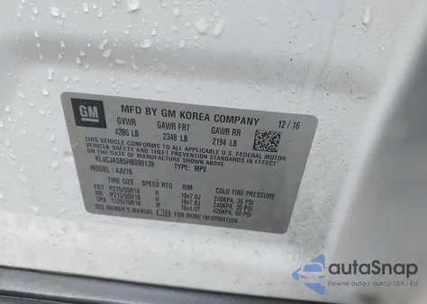 2017 Buick Encore Preferred z USA, uszkodzony, nr VIN KL4CJASB5HB090139